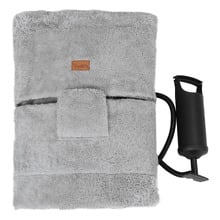 Grey Brady Inflatable Faux Fur Dog Bed
